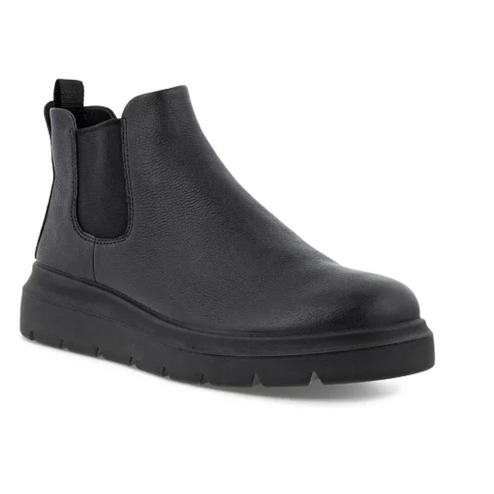 Ecco Women's Nouvelle Chelsea Nubuck Black Leather Boot Size 6/6.5 US 37 EU NWOB